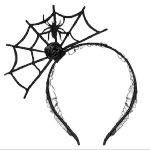 Cute Black Spiderweb Headband NWOT - Picture 1 of 3